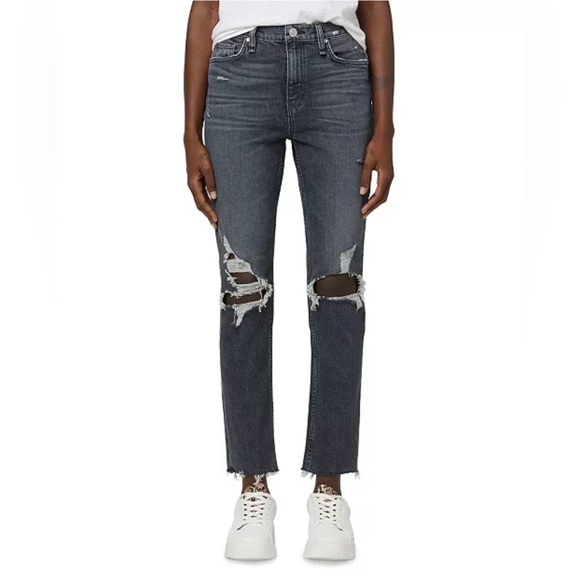 NWT Hudson Jeans Distressed Holly High Rise Straight Jeans - Picture 1 of 8
